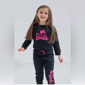 BARBIE || Little Girl Black and Pink Sweatsuit Set. Sz. 6